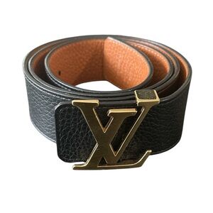 AUTHENTIC Louis Vuitton LV Initiales 40MM Gold Buckle Reversible